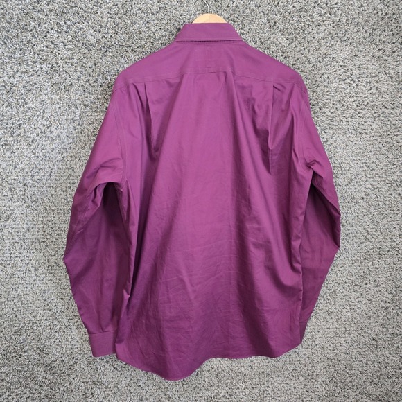 Paul Fredrick Dress Shirt Mens 16.5 36 Purple Button Down Slim Fit Non Iron - Picture 7 of 7